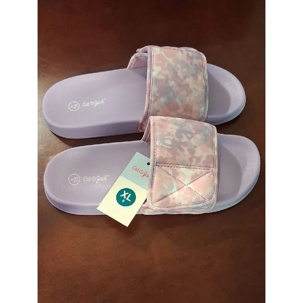 Cat & Jack Girls Slip On Sandals Purple XL Size 6 New With Tags